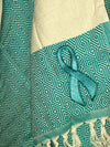 Teal Ribbon - Ovarian Cancer Awareness Turkish Towel